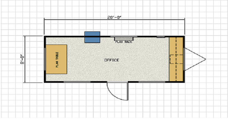 Eight by thirty-eight double office trailer floor plan.