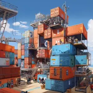 Shipping container yard