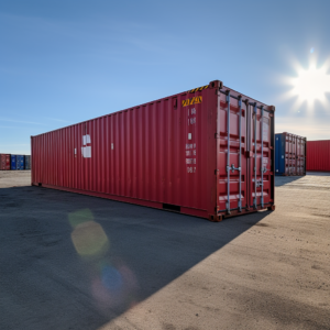 Red 40ft shipping container